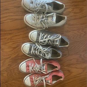 3 pairs size 7.5 used Converse Chuck Taylor All Stars- all 3 sold together